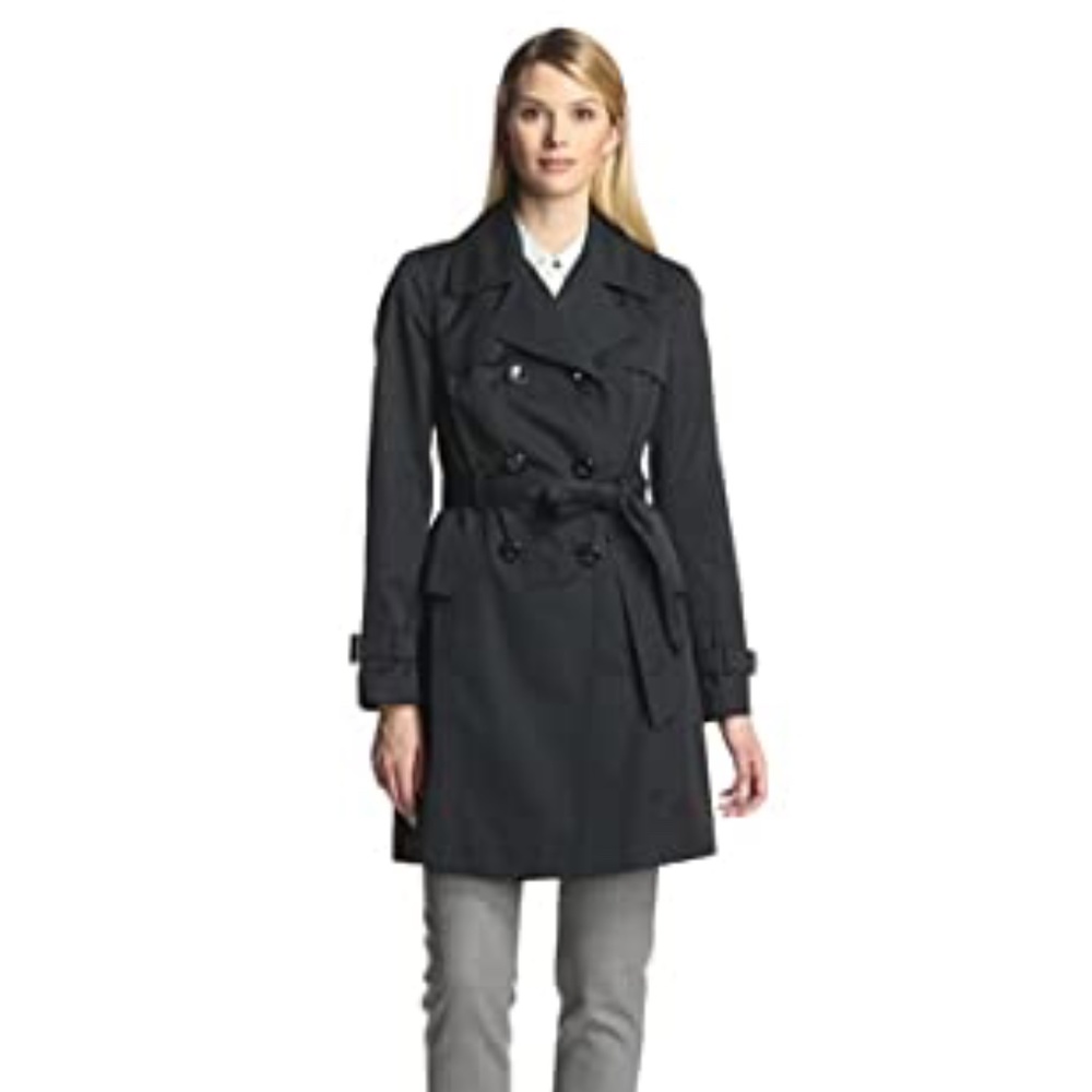 Ellen Tracy Peplum Back Trench Coat